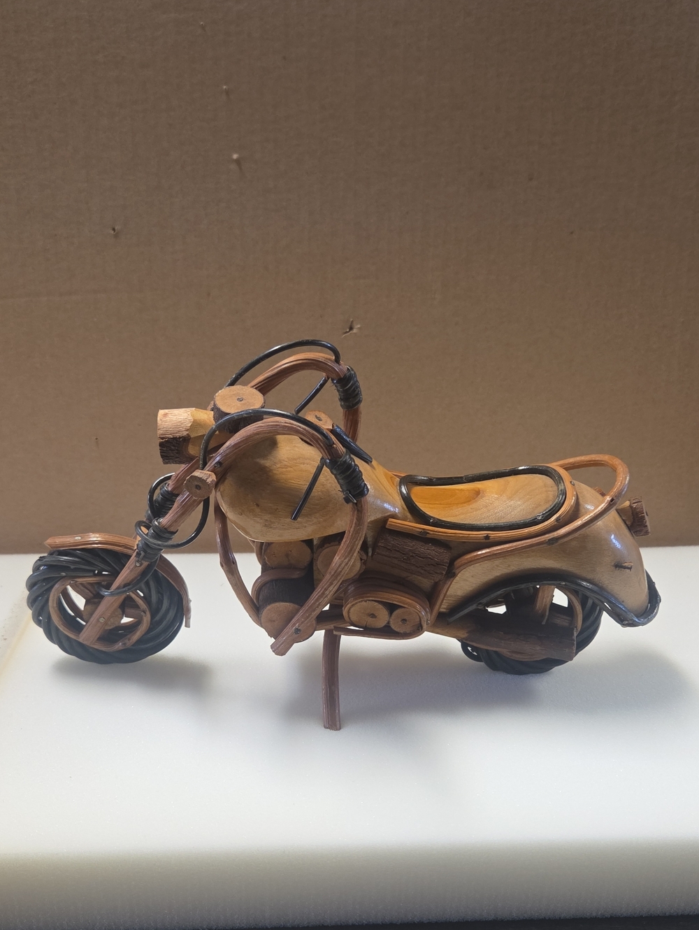 Handcrafted Natural Wood Motorcycle Styled After HARLEY DAVIDSON CHOPPER